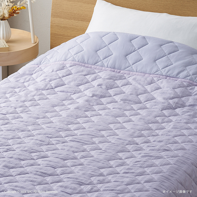 接触冷感キルトケット1枚　No.80　（パープル）　割引き商品