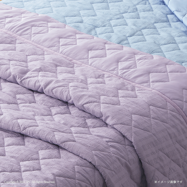 接触冷感キルトケット1枚　No.80　（パープル）　割引き商品