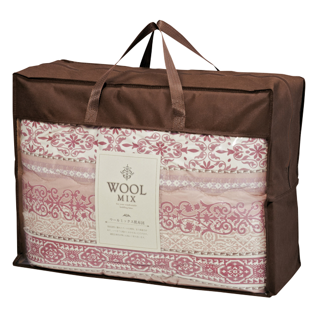 ウール混肌布団1枚　No.100　（ローズ）　割引き商品