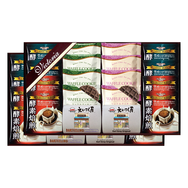 ビクトリアコーヒー　コーヒー＆紅茶・ワッフルクッキーセット　No.60　割引き商品