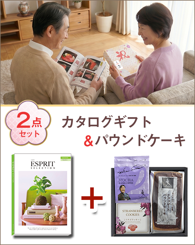 カタログギフト エスプリ フェミニン＆坂井宏行シェフ監修 チョコレートパウンドケーキBセット