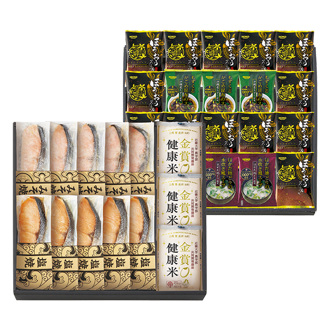 【送料無料】 鮭乃家 そのまま食べれる鮭切り身 フリーズドライと金賞健康米セット No.130