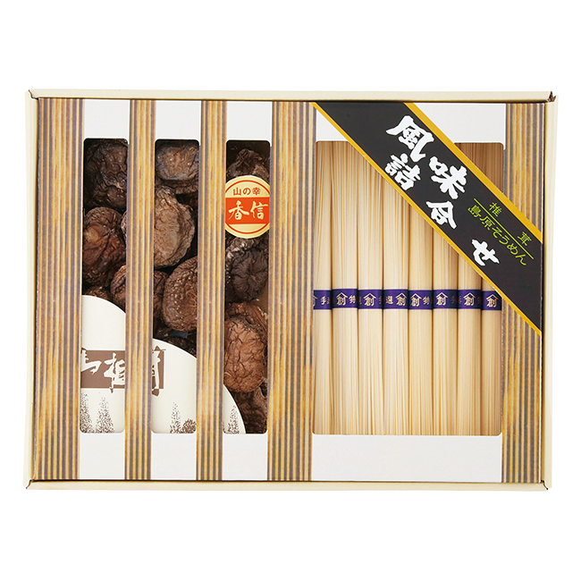 乾物家　国産椎茸と手延そうめん御詰合せ　No.30 （返：2割）｜初盆・新盆のお返し 割引き商品