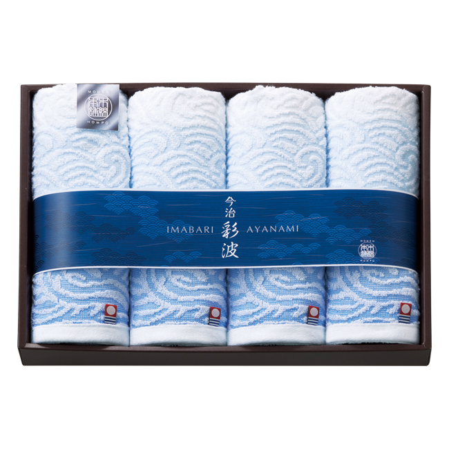 【送料無料】 今治彩波タオル-木綿本舗-　フェイスタオル4P　No.40