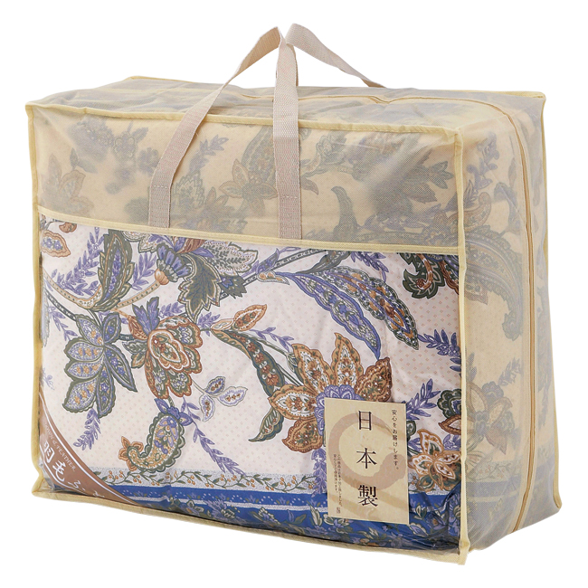 【送料無料】 日本製　羽毛ふとん　No.500 （ブルー）