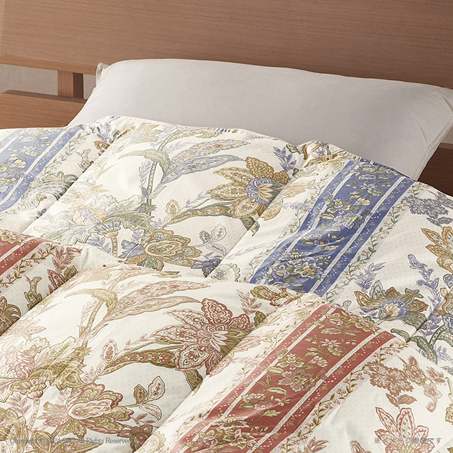 【送料無料】 日本製　羽毛ふとん　No.500 （ブルー）