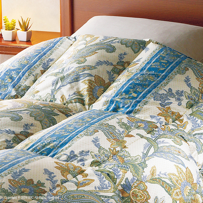 【送料無料】 日本製　羽毛ふとん　No.500 （ブルー）