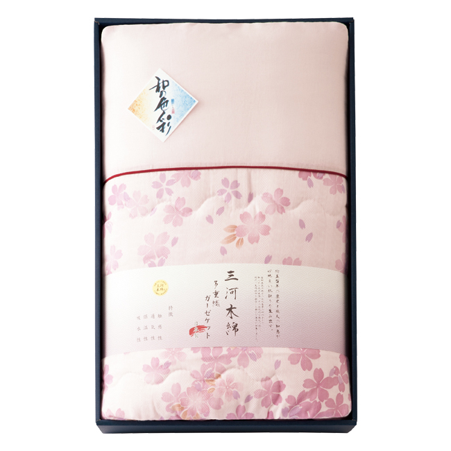 【送料無料】 和の色彩　三河木綿　ダブルガーゼ肌布団　No.100 （ピンク）