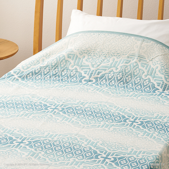 【送料無料】 極選魔法の糸×オーガニック　プレミアム四重織ガーゼ毛布　No.100 （ブルー）