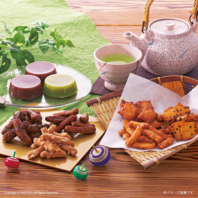 【送料無料】 緑茶・あられ・羊かん詰合せ　No.40