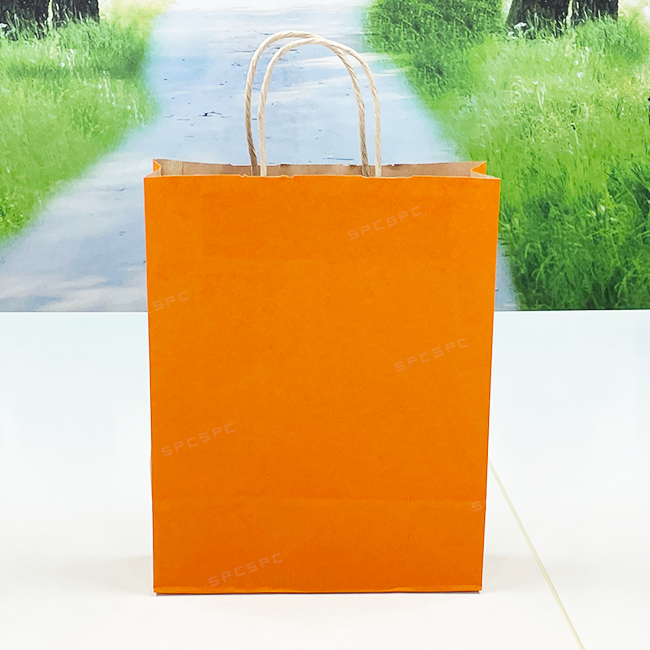 手提げ紙袋　オレンジ　【27×8×H34cm】