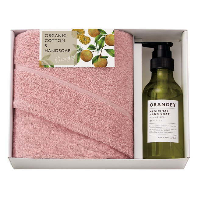 ORANGEY〈オランジー〉　薬用ハンドソ－プ・フェイスタオルセット　No.35　（ピンク）｜特選ギフト｜