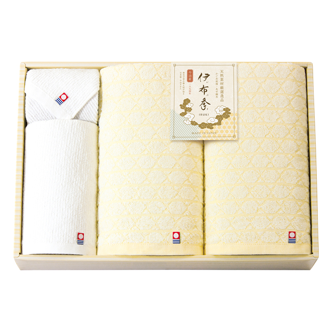 伊布季〈IBUKI〉　今治　バスタオル2P・フェイスタオル・ハンドタオルセット　No.50　割引き商品