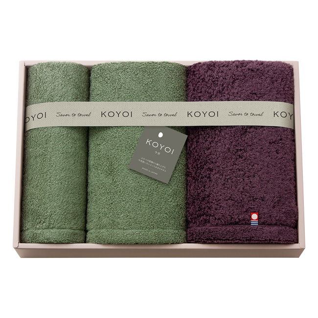 KOYOI〈今宵〉　今治・泉州　フェイスタオル2P・ハンドタオルセット　No.50　割引き商品