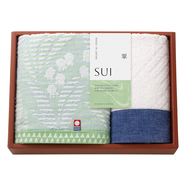 SUI-翠-　今治・泉州　フェイスタオル・ハンドタオルセット　No.15　40％OFF