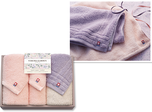 今治SAKURA　GARDEN　フェイスタオル2P・ハンドタオルセット